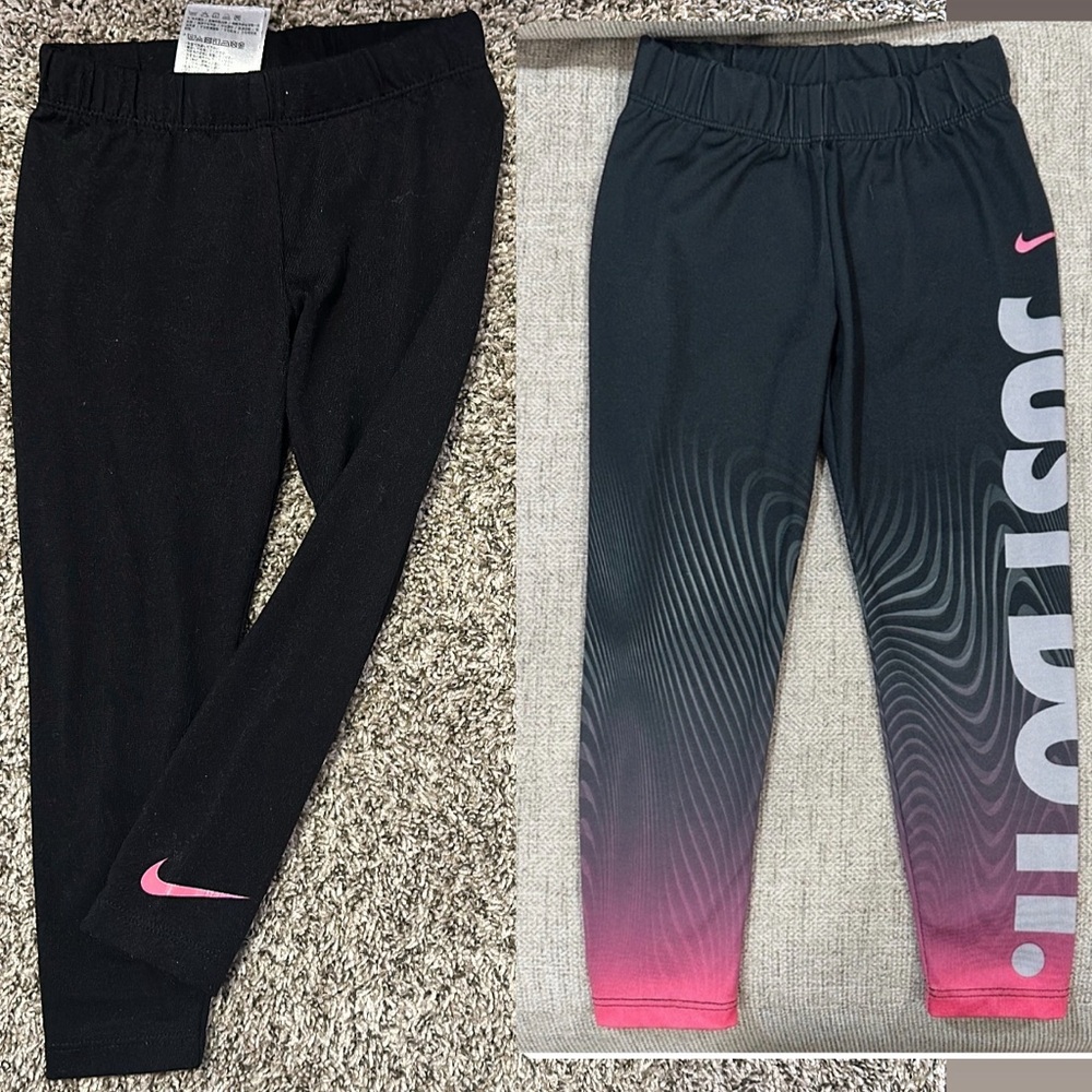 2 pair Nike girl Black and Pink Leggings